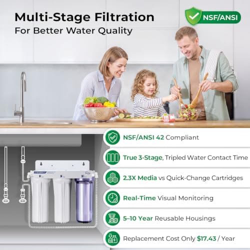 iSpring US31KF 3-Stage Chlorine Removal Under Sink Water Filter System - Image 2