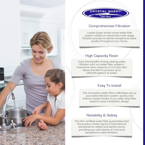 Crystal Quest Whole House Inline Water Filter | Fiberglass | Fluoride Filtration | Automatic Backwash | Leak Detector Valve | Oxidation System | Long Lasting - Image 4