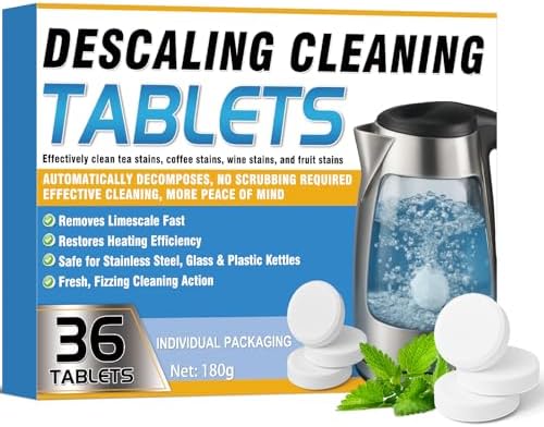 Coffee Descaler Tablets 36 Count - Natural Citric Acid Descaling Tablets for Espresso Machine, Coffee Maker and Kettle, Powerful Limescale Hard Water Remover by Erigathe