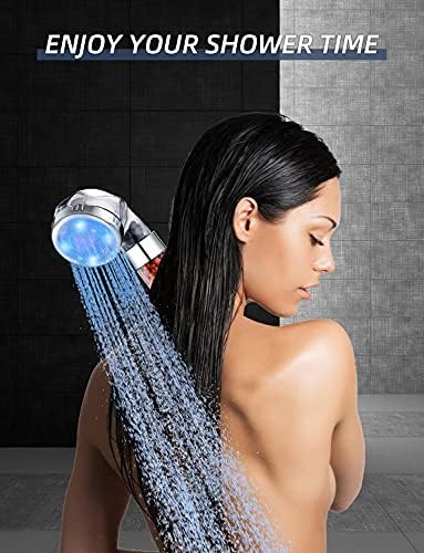 Cobbe Led Shower Head Set With Light,Handheld Showerhead with Hose and Base for Dry Skin&Hair,High Pressure Shower Heads With Filters-7 Colors Change Cyclically - Image 3