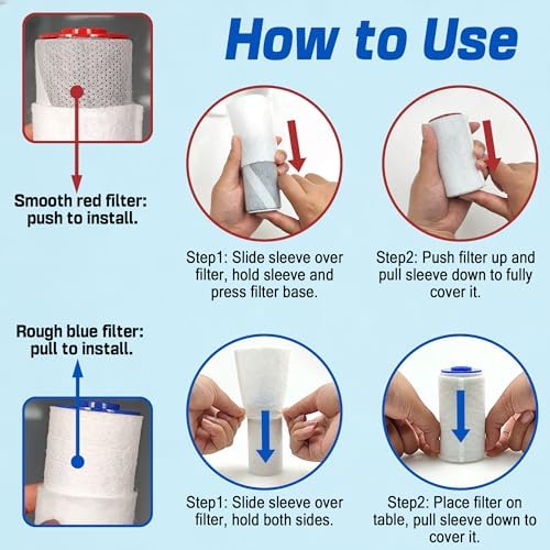 xcivi 12PCS Pre Filter Sleeves for Weddell Duo Red & Blue Shower Filter - Image 4