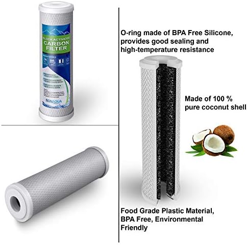 Ronaqua One Stage Countertop Drinking Water Filtration System Removes Chlorine with Block Activated Carbon Filter, Transparent Housing, and Meets NSF Standards & Regulations - Image 3