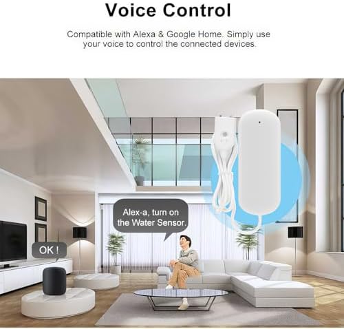 Ufairy UJV WiFi Water Sensor Water Leak Detector with App Alerts, for Smart Life and Tuya Smart App Alexa Google Home Compatible No Hub Required - Image 5