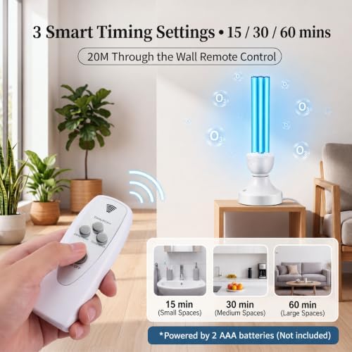 Qualirey 2Pack 25W Ozone UV Light with Remote Control, E27 Base and Glasses - Image 4