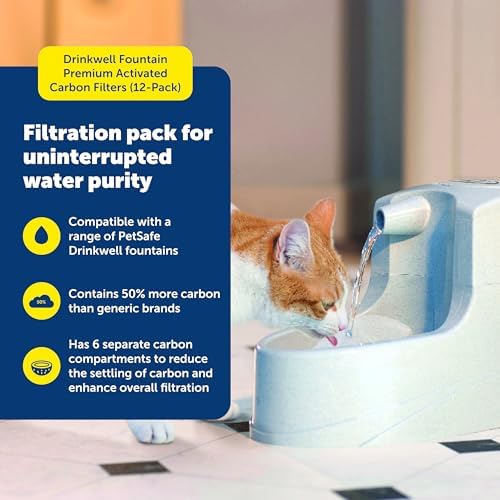 PetSafe Drinkwell Premium Carbon Filters, Dog & Cat Fountains, 12-Pack - Image 2