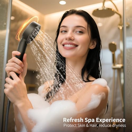 High Pressure Handheld Shower Head, Replaceable Lavender Filter, Vitamin C & Chlorine Removal, Water Efficient, Anti-Rust ABS, CEC DOE Certified, Skin-Friendly Spa (Silver gray) - Image 4