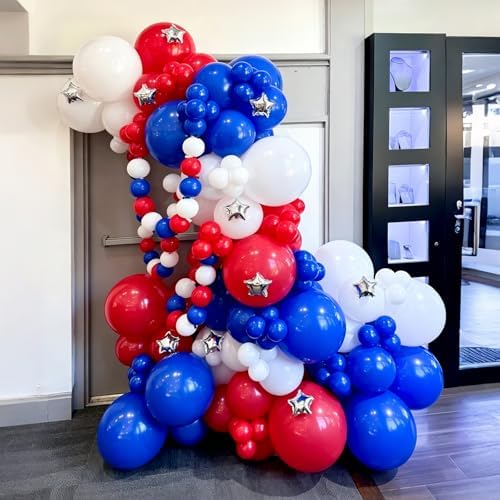Red White and Blue Balloon Arch Kit,129Pcs Red and Blue Balloons - Image 4