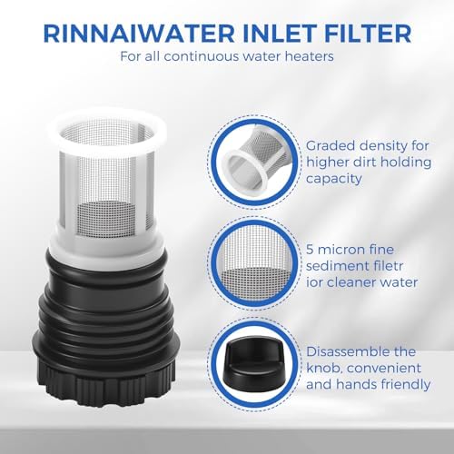 H98-510-S tankless Water Heater Filter Kit for Rinnai tankless Water Heater (2 Tankless Water Heater Inlet Screen Assemblies+2 Black Filter Removal Tool） - Image 4