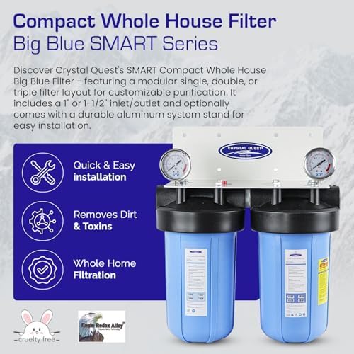 Crystal Quest Compact Whole House Water Filter, Smart Series (3-6 GPM | 1-2 People), Double, Includes 1" Connection | Crystal Quest - Image 2
