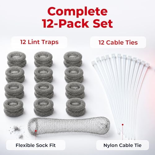 Lint Traps for Washing Machine Hose - Hair Catcher 12-Pack - Image 6