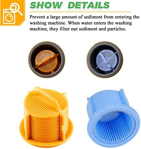 4Pack AGM73269501 Washing Machine Water Filter Screen for LG Kenmore Whirlpool Washer Hose Inline Filter - Replaces 1810261 AP5202486 PS3618281 EAP3618281-4pcs Washer Water Inlet Valve Filter Screens - Image 2