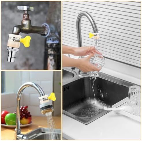 2Pcs Adjustable Faucet Adapter for Faucets, Universal Fits 15-21mm Outer Diameter, Faucet Tap Quick Connector Kit for Countertop Common Faucet Mount Water Filters - Image 4