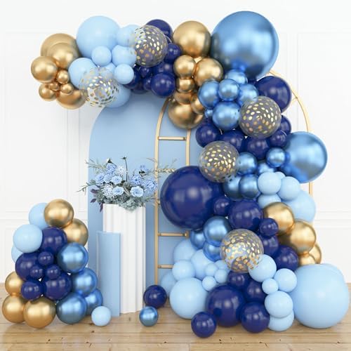 Amandir 153pcs Navy Blue Gold Balloon Garland Arch Kit Different Sizes by Amandir