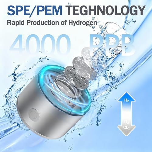 Hydrogen Water Bottle Generator, Up to 4000 PPB, with SPE/PEM Technology, for Home Office Travel Fitness Drinking, Portable USB Rechargeable High-Concentration Hydrogen Water Maker - Image 3