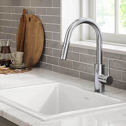 KRAUS Chrome 15 in Single Handle Pull Down Kitchen Faucet KPF-2620CH - Image 2
