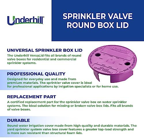 Underhill Sprinkler Valve Round Box Lid, VersaLid 6 Inch to 7 Inch Universal, Cover for Automatic Irrigation System, Lawn, Purple, VL-6P-24, 24 Pack - Image 3