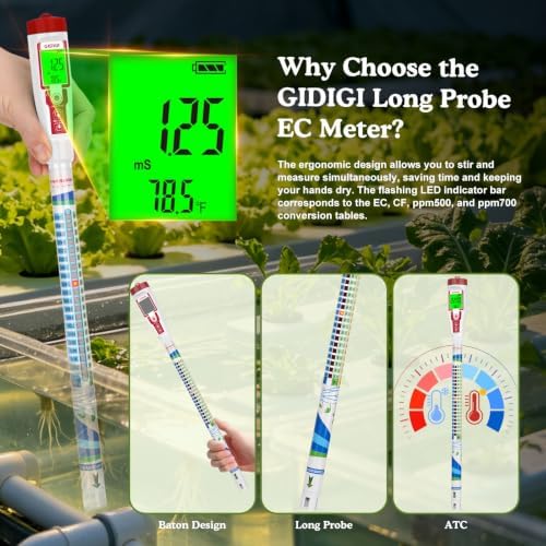 EC PPM Meter Hydroponic Nutrient Meter 14in Long Probe for DWC - Image 4