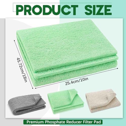 Treela 3 Pack Aquarium Filter Media Pads, Color-Coded 3-in-1 for Ammonia, Nitrite & Phosphate Removal, Cut-to-fit for Fish Tanks & Ponds, Improves Water Clarity & Odor Control - Image 2