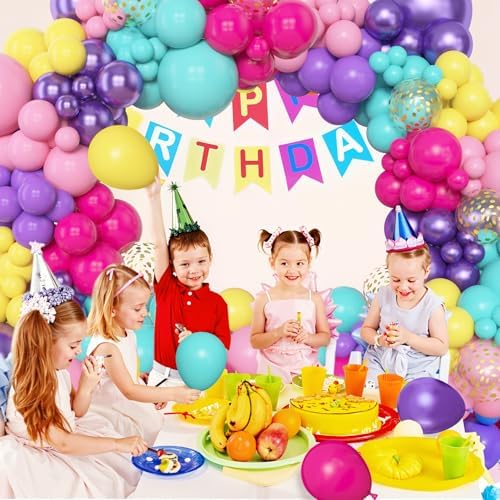 Amandir 153pcs Purple Blue Pink Balloon Garland Arch Kit Different Sizes - Image 5