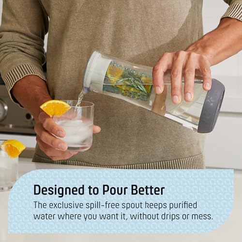 Hydros Water Filter Pitcher, 40 oz Slim Design, Patented Fast Flo Tech, Dishwasher Safe, Fills in Just 40 Seconds, BPA Free, 5 Cup Capacity, Blue - Image 3