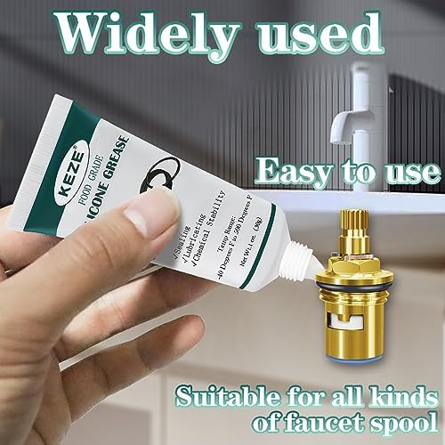 KEZE Silicone Grease Waterproof Food Grade Silicone Sealant Lubricant for Plumbers Valve Faucet O Rings 1 oz 3-Pack - Image 5