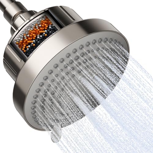 OFFO Filtered Shower Head, 20 Stage Shower Filter Head for Hard Water, 6 Modes High Pressure Shower Head with Filter for Remove Chlorine and Harmful, Brushed Nickel by OFFO