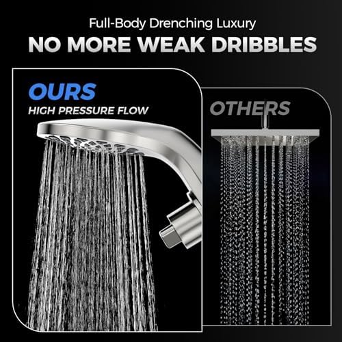 High Pressure Rain Shower Head with Handheld Spray Combo - Image 3