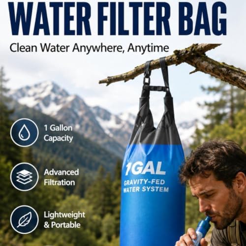 1 Gallon Portable Water Filter Straw Kit,Purifier for Camping and Emergency - Image 6