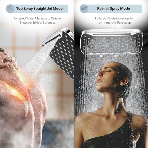 JDO Dual Shower Head Combo with 10" Rainfall & Handheld Spray - Image 3