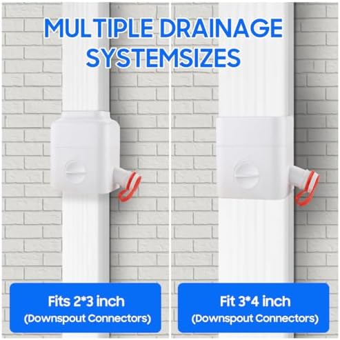 Downspout Diverter, Rain Barrel Diverter Kit Fits for 3"x4" and 2"x3" Standard Downspout, Rainwater Collection System with Adjustable Valve and Filter. 5ft Hose - Image 3