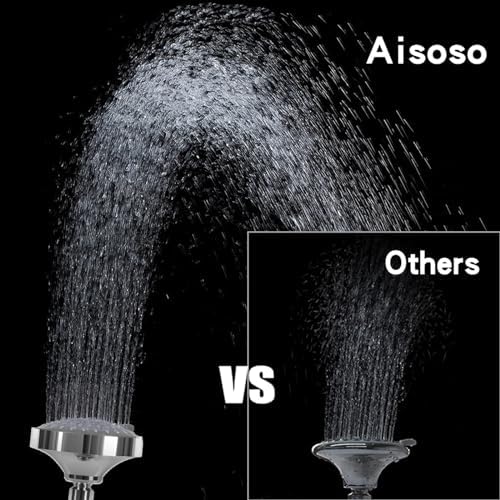 AISOSO High Pressure Rain Shower Head 2PCS 5 Modes 4.1 Inch Chrome - Image 2