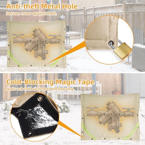 Backflow Preventer Insulation Cover,3 Way Opening,30" W x 24" H - Image 6