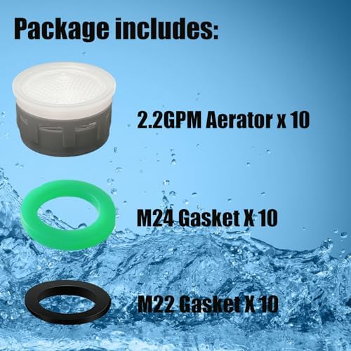Faucet Aerator 2.2GPM Flow Limiter Insert Faucet Aerator Replacement Part Used for Bathroom or Kitchen Sink Faucet Filter Suitable for Internal and External Thread Faucet Aerators (20 PCS) - Image 3