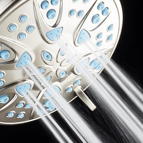 AquaDance Anti-Clog High-Pressure 6-Setting Hand with with Microban Nozzle Protection from Growth of Mold & Mildew for Stronger Shower! Aqua Blue Jets – 1.8 GPM - Image 4