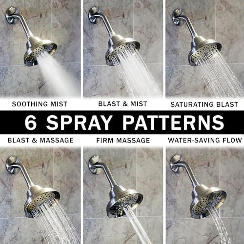 Aqua Elegante Massage Shower Head With Mist - 2.5 GPM - Brushed Nickel - Image 2