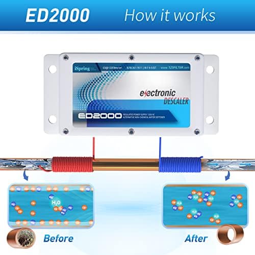 iSpring Whole House Water Filter System, Reduces Sediment, Iron, Hydrogen Sulfide & ED2000 Whole House Water Descaler, Alternative Electronic Salt-Free Hard Water Conditioner - Image 6