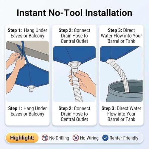 Rainwater Collection System with Hose,Water Storage Bag - Image 4