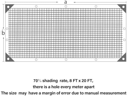 winemana 8x20 FT Black Shade Cloth for Garden, Durable Mesh Tarp Sun Shade - Image 3