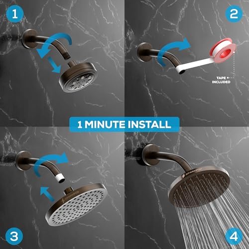 SparkPod Rain Shower Head, 8 Inch Round, Vintage Oil-Rubbed Bronze Finish - Image 5