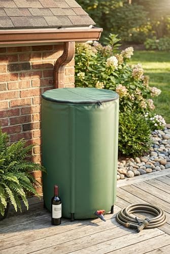Rain Water Collection Barrel Water Storage Tank with Spigot, Hose and Portable Bucket, Large Plastic Collapsible Rain Catcher Catchment System to Collect Rainwater from Gutter (264Gallon=1000L) by XIANERHUI