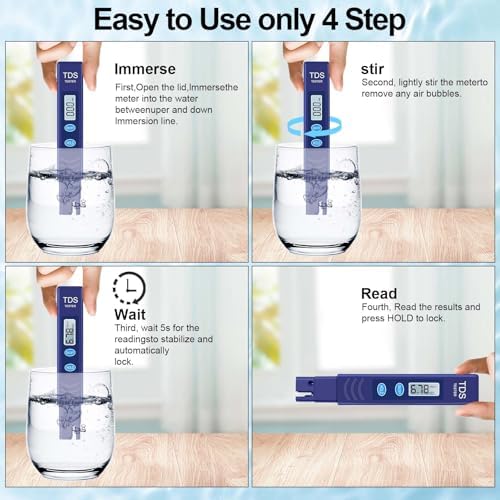 TDS Meter Digital Water Tester, ppm Meter for Drinking Water,Blue - Image 5