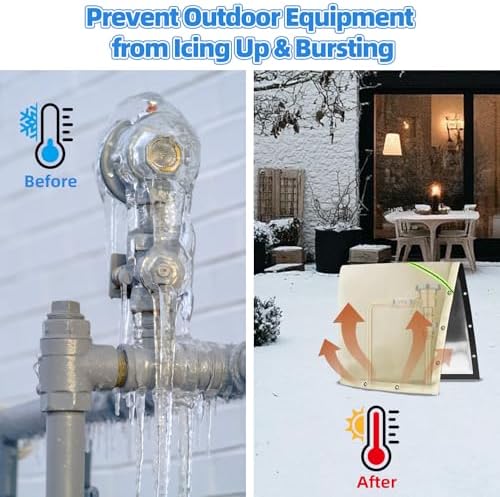 Joramoy 2 Way Open Backflow Preventer Pipe Insulation Cover 30" W x 24" H - Image 7