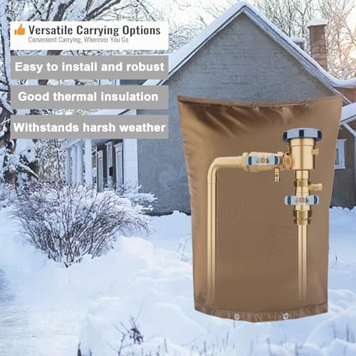 Backflow Preventer Insulated Cover (5˚F) Thick 6-Layer Fabric Pipe Insulation Cover (UV Coated) Winter Freeze Protection,for Water Well Pump Covers and Sprinkler Valve Covers (16" W X 20" H) - Image 6