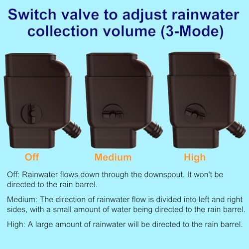 Prestantious Downspout Diverter with Adjustable Valve for Downspout,Brown - Image 5
