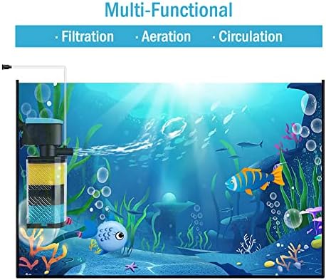3-Stage Internal Aquarium Filter with Aeration & Dual Water Outlet - Image 2