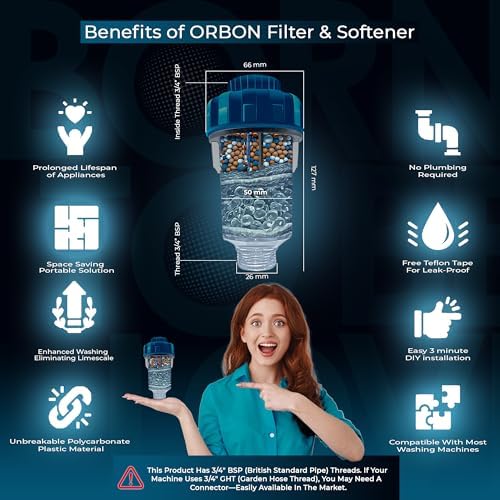 Washing Machine Water Filter & Softener | Inline Hard Water Filter with Crystal Resin & Tourmaline Balls | Hose Filter for Washing Machines | 100% Leakproof Design (Only for Washing Machines) - Image 5