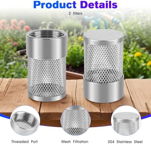 Garden Hose Strainer - 25MM Inlet Suction Strainer Mesh Filter Compatible with Livewell Pump Hose Water Filter for Irrigation Garden High Pressure Washer - 2 Pack - Image 4