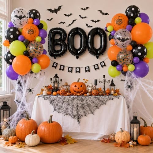 Halloween Balloon Arch Kit with BOO Foil Balloons for Halloween Party Decor - Image 7