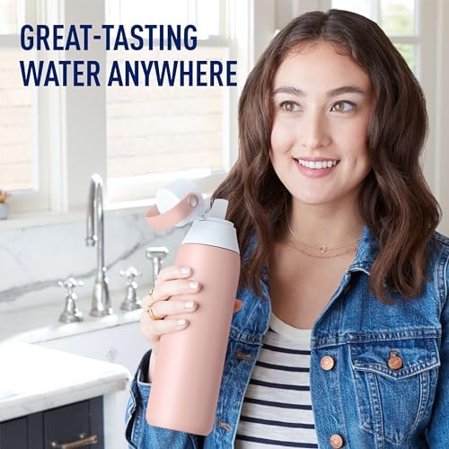 Brita Stainless Steel Premium Filtering Water Bottle, BPA-Free, Reusable, Insulated, Replaces 300 Plastic Water Bottles, Filter Lasts 2 Months or 40 Gallons, Includes 1 Filter, Rose - 20 oz - Image 5