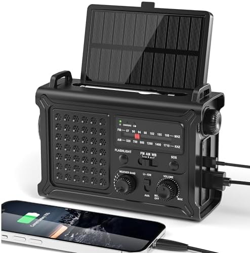 Mesqool Emergency Weather Radio NOAA Alert with Battery Backup 12000mAh by Mesqool